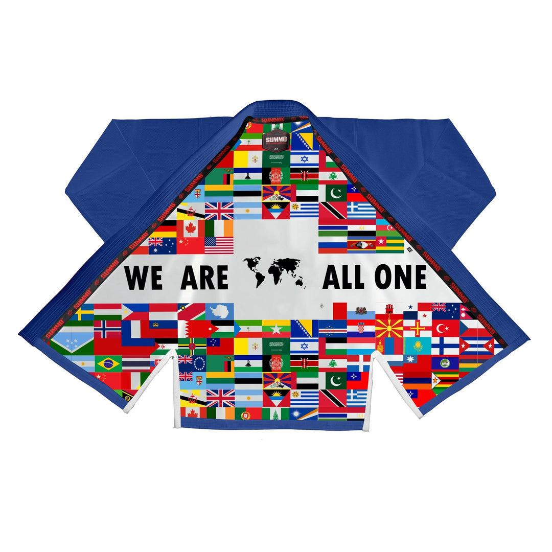 We Are All One Blue Sublimation Brazilian Jiu Jitsu GI (BJJ GI) - Summo Sports