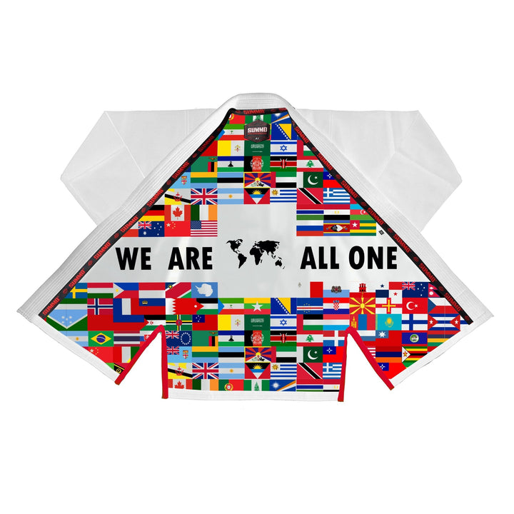 We Are All One White Sublimation Brazilian Jiu Jitsu GI (BJJ GI) - Summo Sports