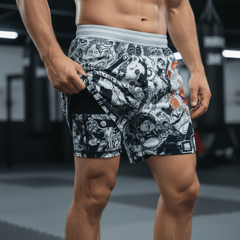 White Gear 5 Two In One Training Shorts - Summo Sports
