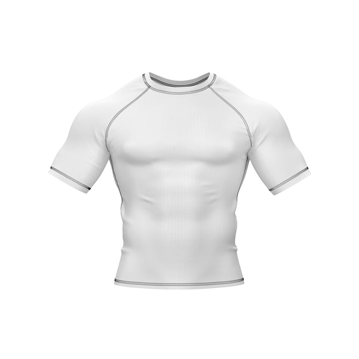 White with White Sleeves Ranked Rashguard - Summo Sports