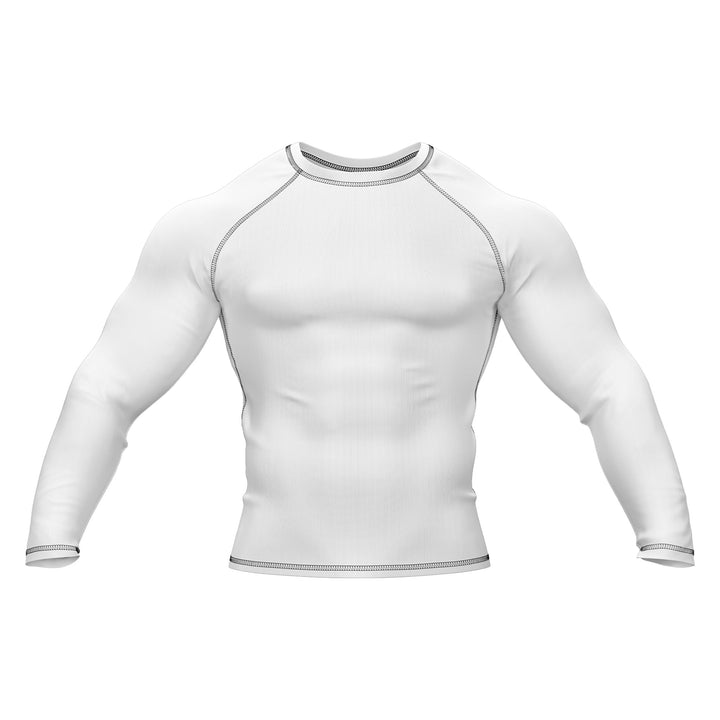 White with White Sleeves Ranked Rashguard - Summo Sports