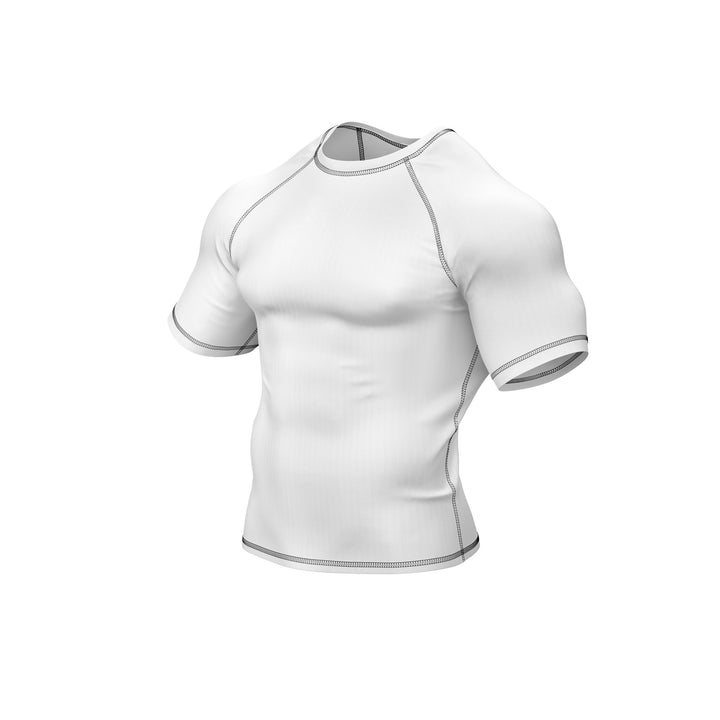 White with White Sleeves Ranked Rashguard - Summo Sports