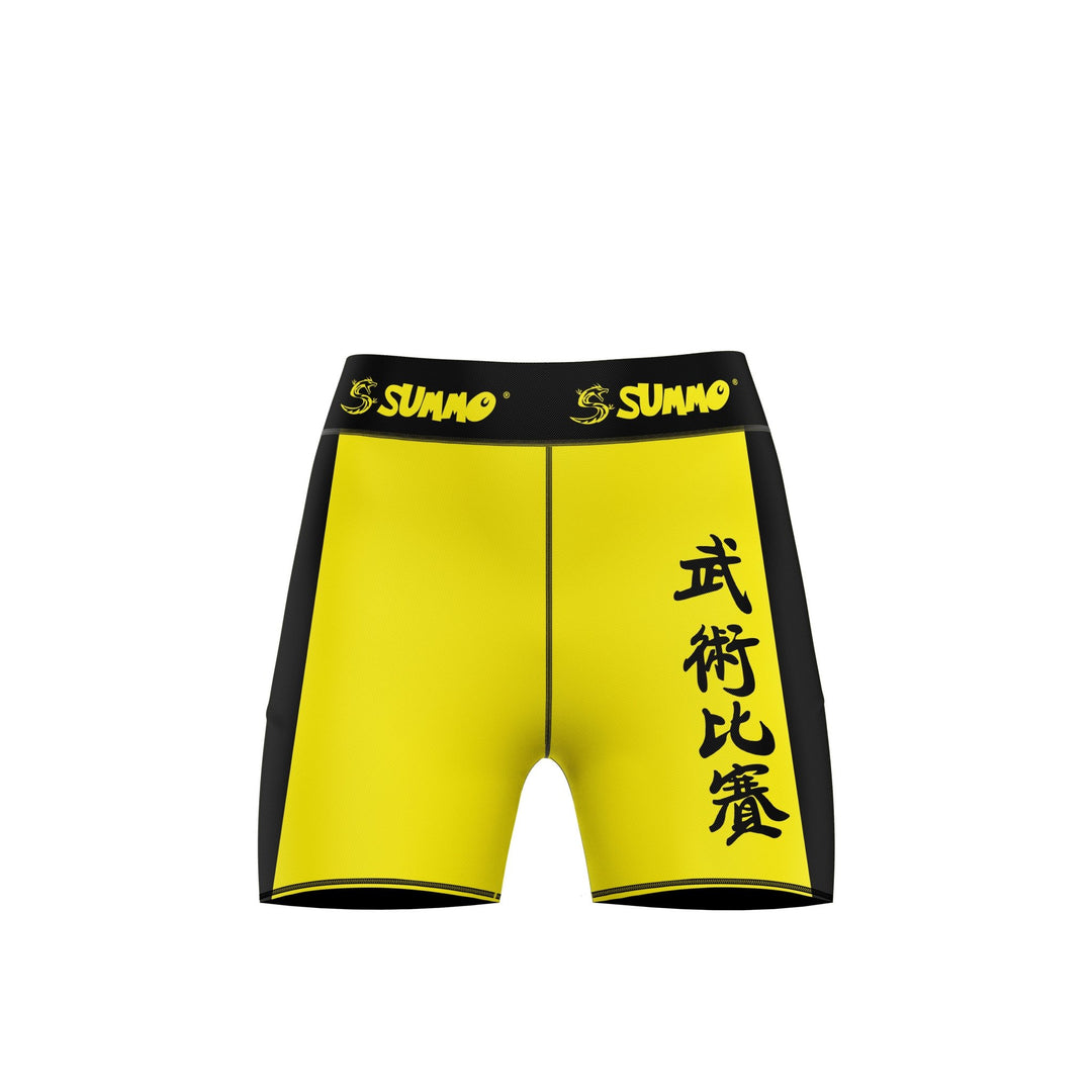 Yellow Fury Vale Tudo/Compression Shorts for Men/Women - Summo Sports