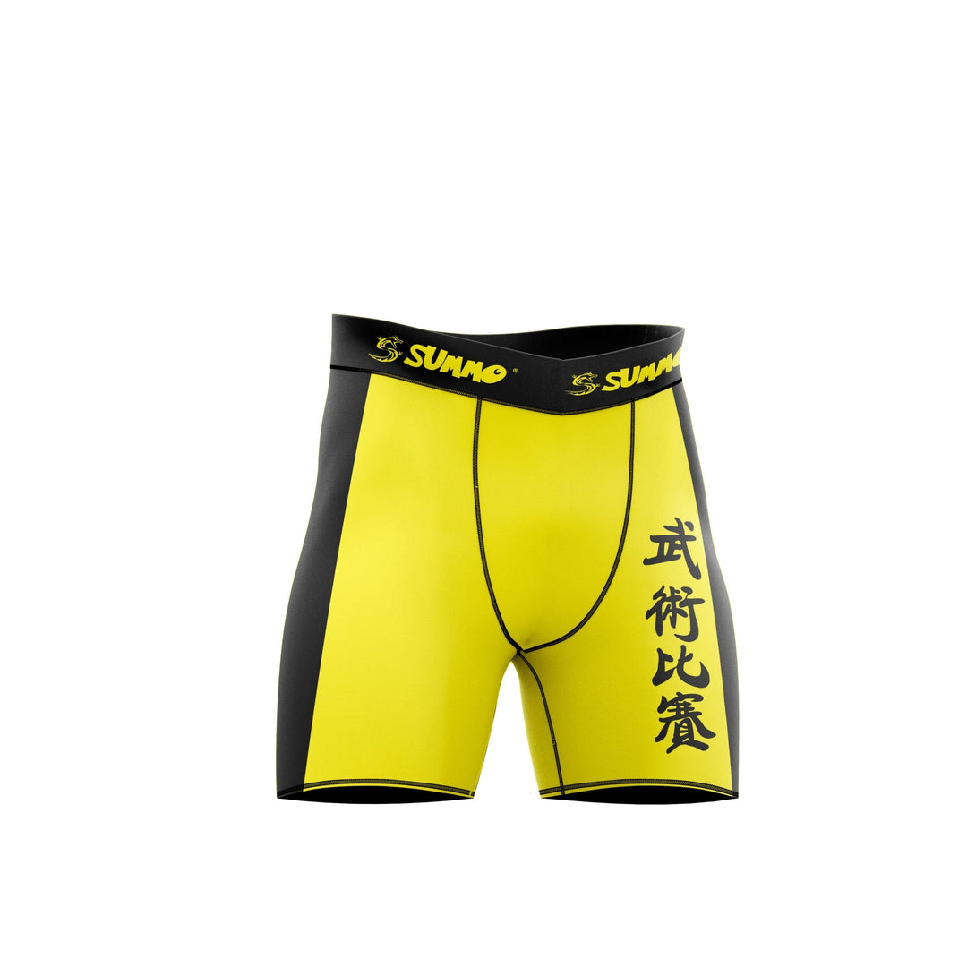 Yellow Fury Vale Tudo/Compression Shorts for Men/Women - Summo Sports