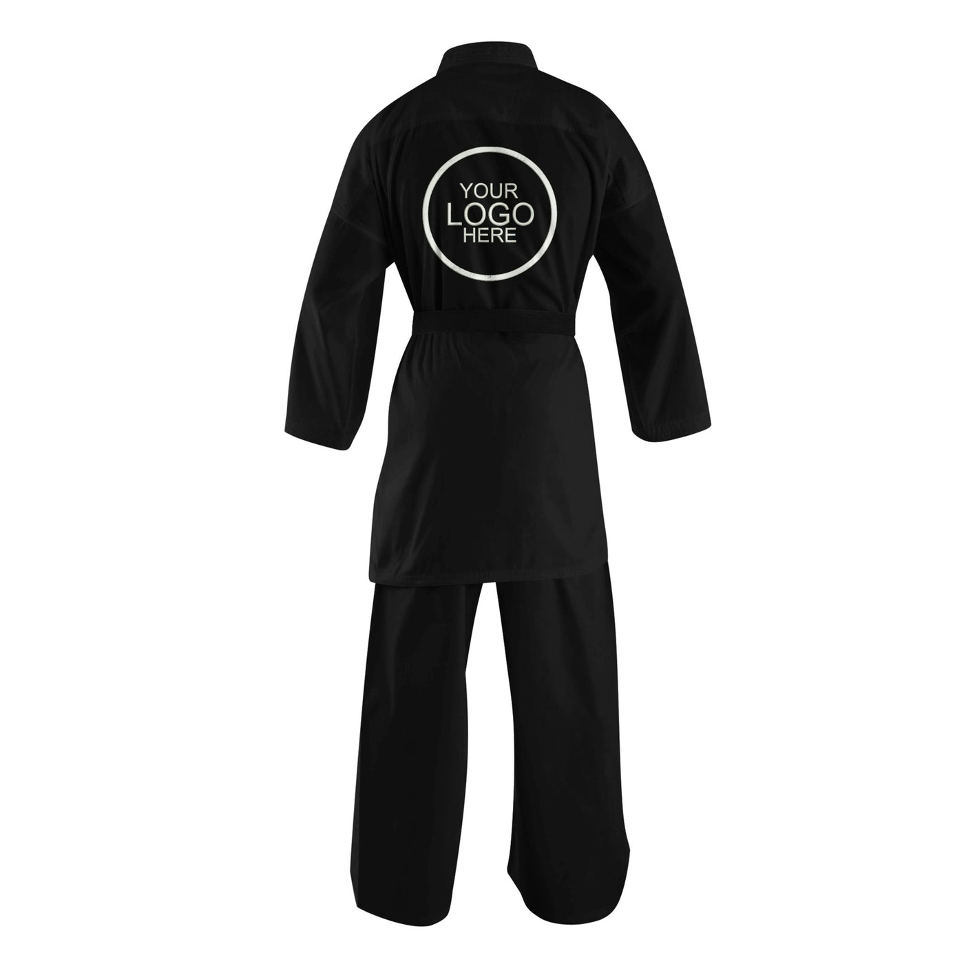 10 oz. Alpha Custom Black Medium Weight Karate Uniform - Summo Sports