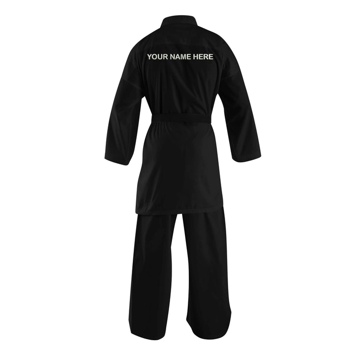 10 oz. Custom Black Medium Weight Karate Uniform - Summo Sports