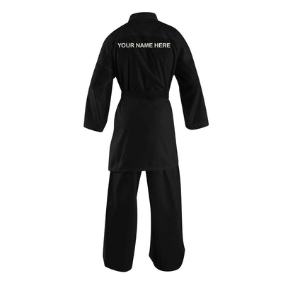 10 oz. Custom Black Medium Weight Karate Uniform - Summo Sports