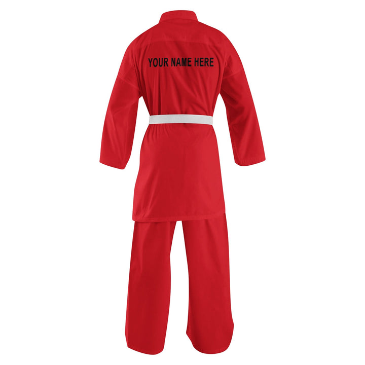 10 oz. Custom Red Medium Weight Karate Uniform - Summo Sports