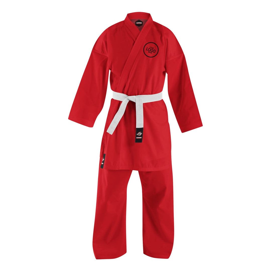 14 oz. Custom Red Heavy Weight Karate Uniform - Summo Sports