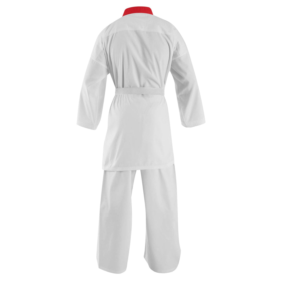 14 oz. Plain White With Red Lapel Heavy Weight Karate Uniform - Summo Sports