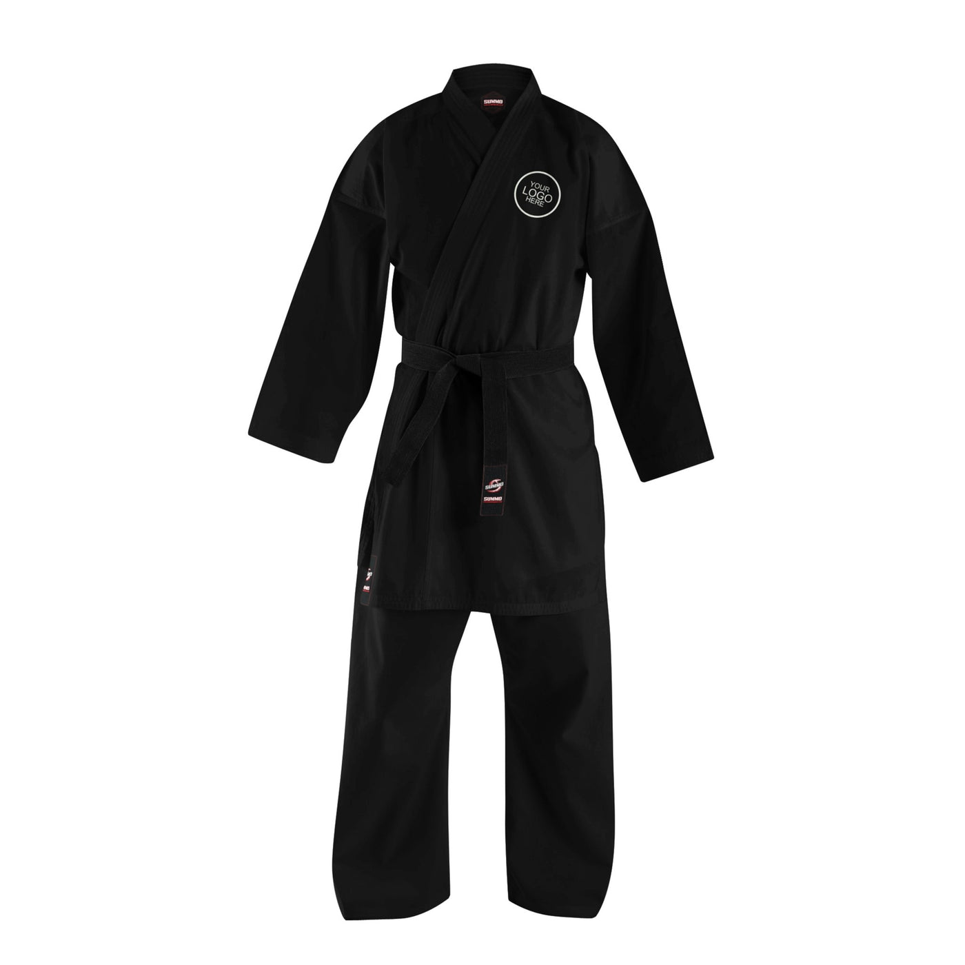 8 oz. Custom Black Light Weight Karate Uniform - Summo Sports