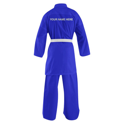 8 oz. Custom Blue Light Weight Karate Uniform - Summo Sports