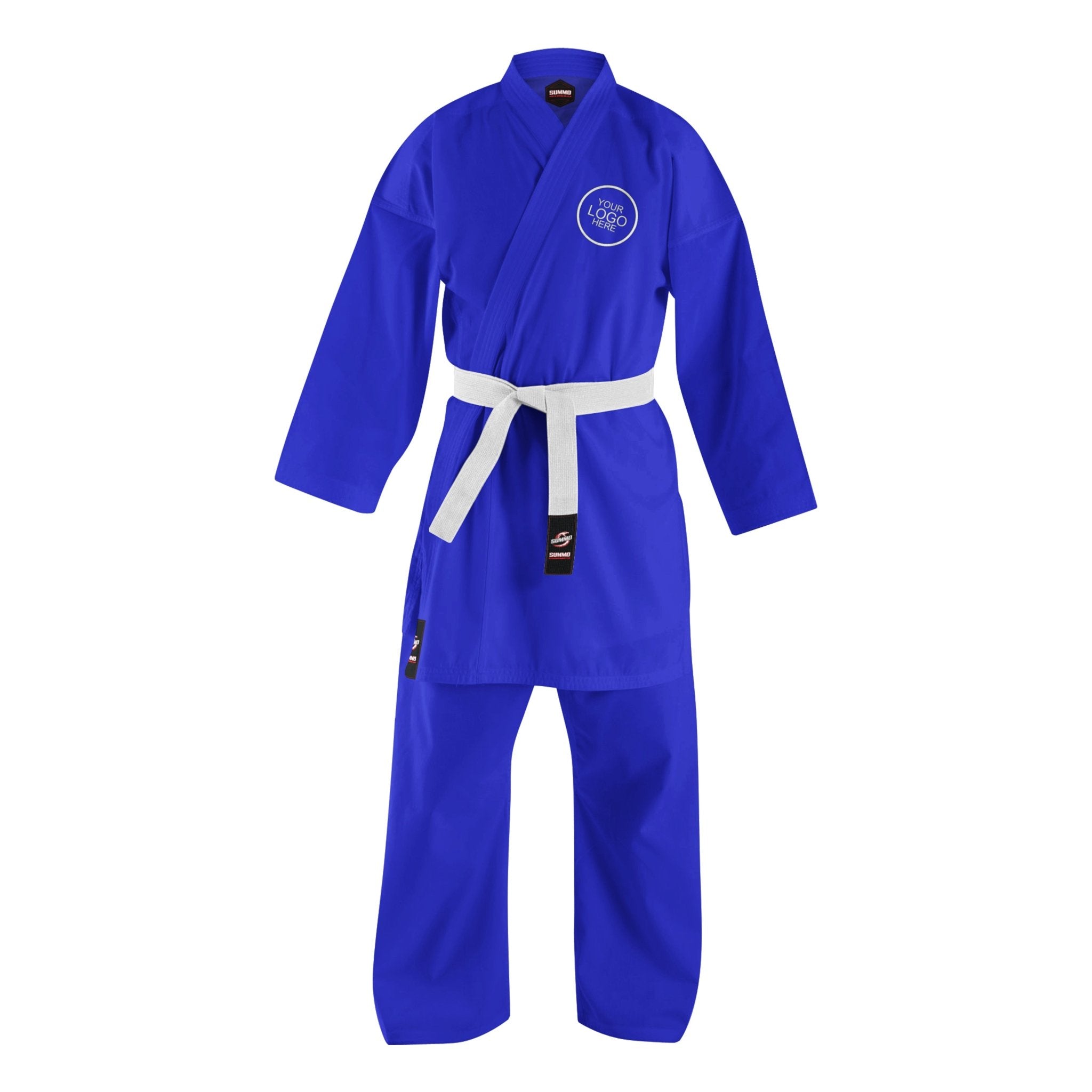 8 oz. Custom Blue Light Weight Karate GI – Summo Sports