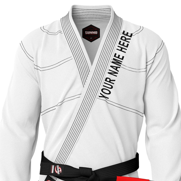 Alpha Custom White Brazilian Jiu Jitsu Gi (BJJ GI) - Summo Sports