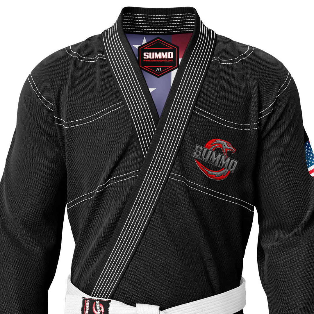 American Black Sublimation Brazilian Jiu Jitsu Gi (BJJ GI) - Summo Sports