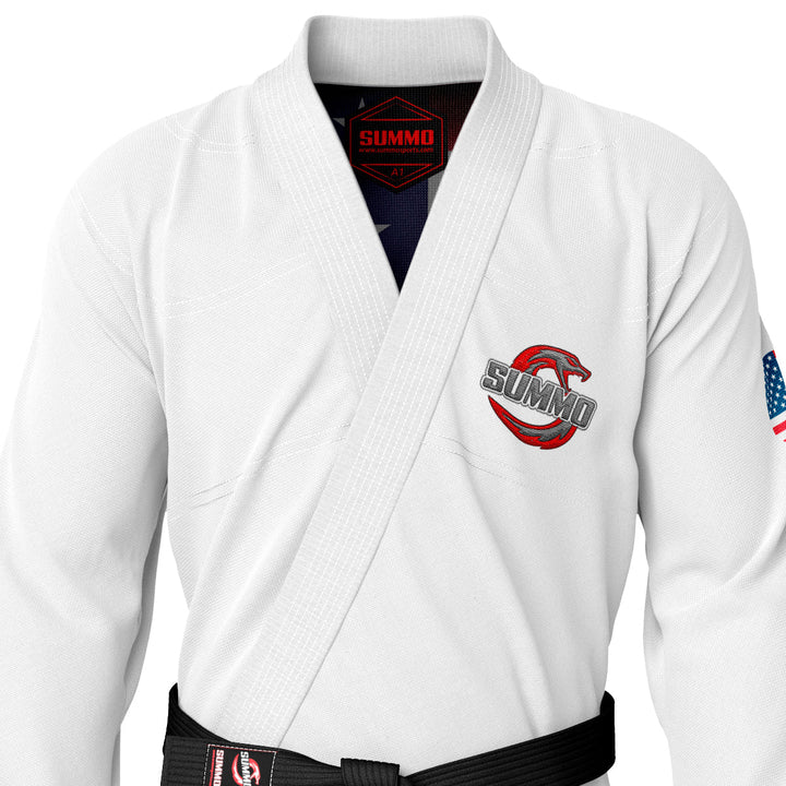 American White Sublimation Brazilian Jiu Jitsu Gi (BJJ GI) - Summo Sports