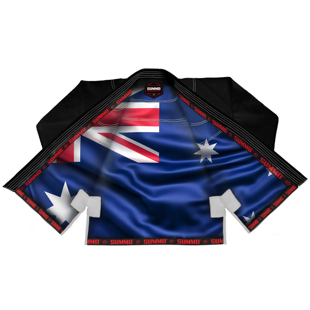 Australian Black Sublimation Brazilian Jiu Jitsu Gi (BJJ GI) - Summo Sports