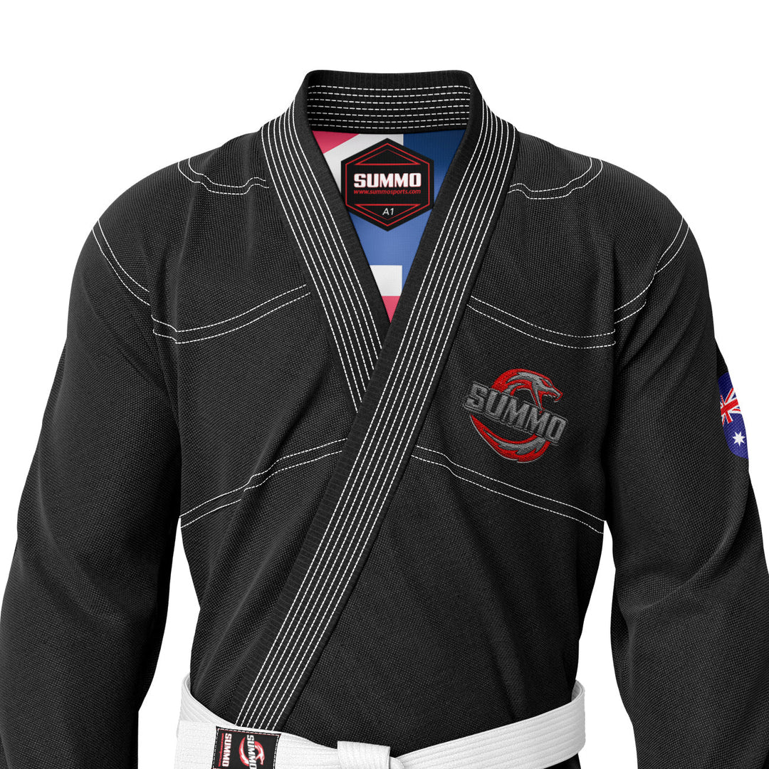 Australian Black Sublimation Brazilian Jiu Jitsu Gi (BJJ GI) - Summo Sports