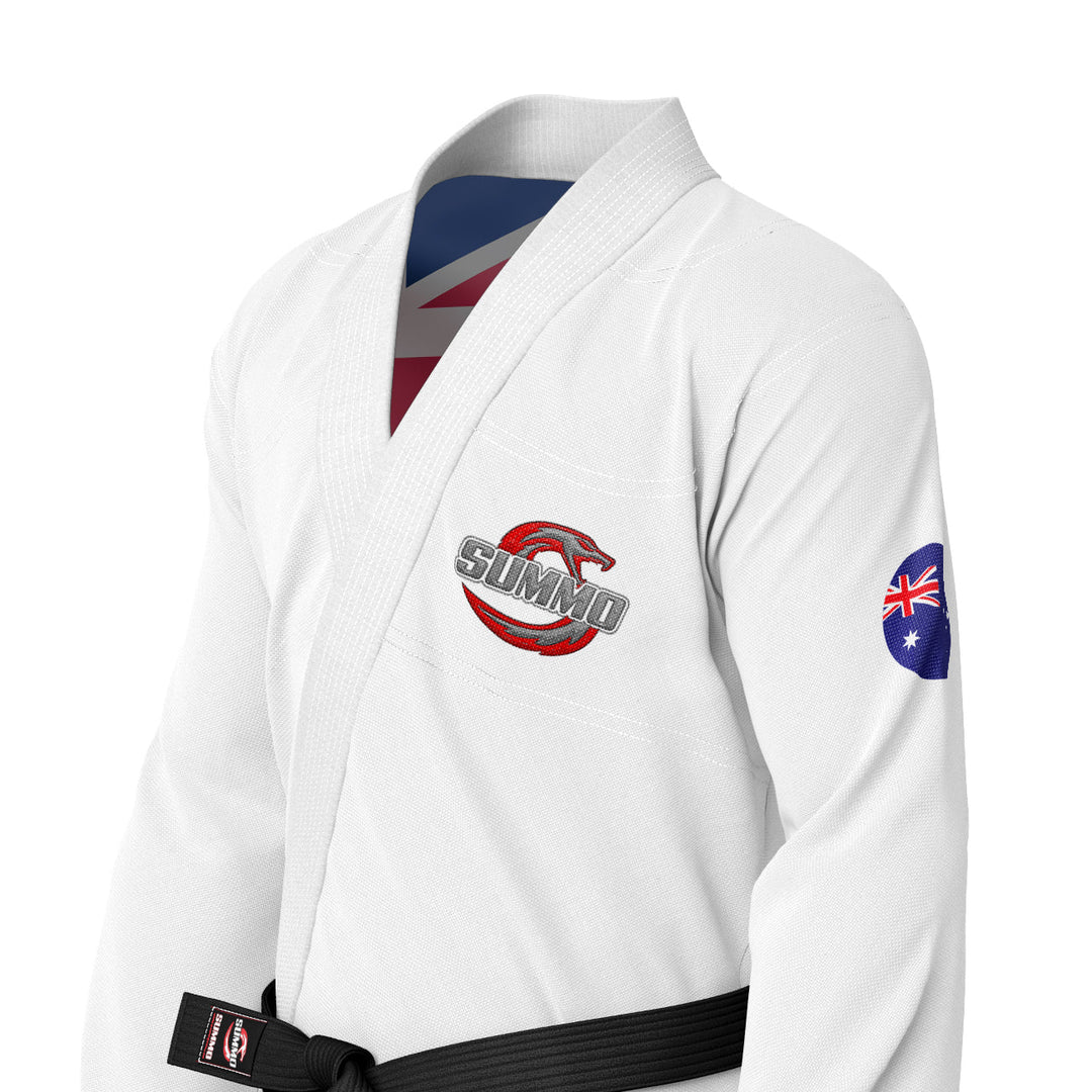 Australian White Sublimation Brazilian Jiu Jitsu Gi (BJJ GI) - Summo Sports