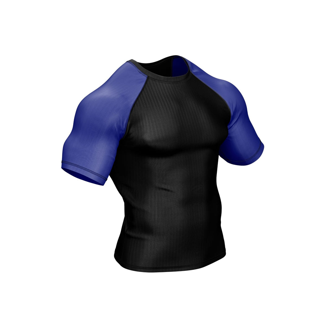 Black with Blue Sleeves Ranked Rashguard - Summo Sports