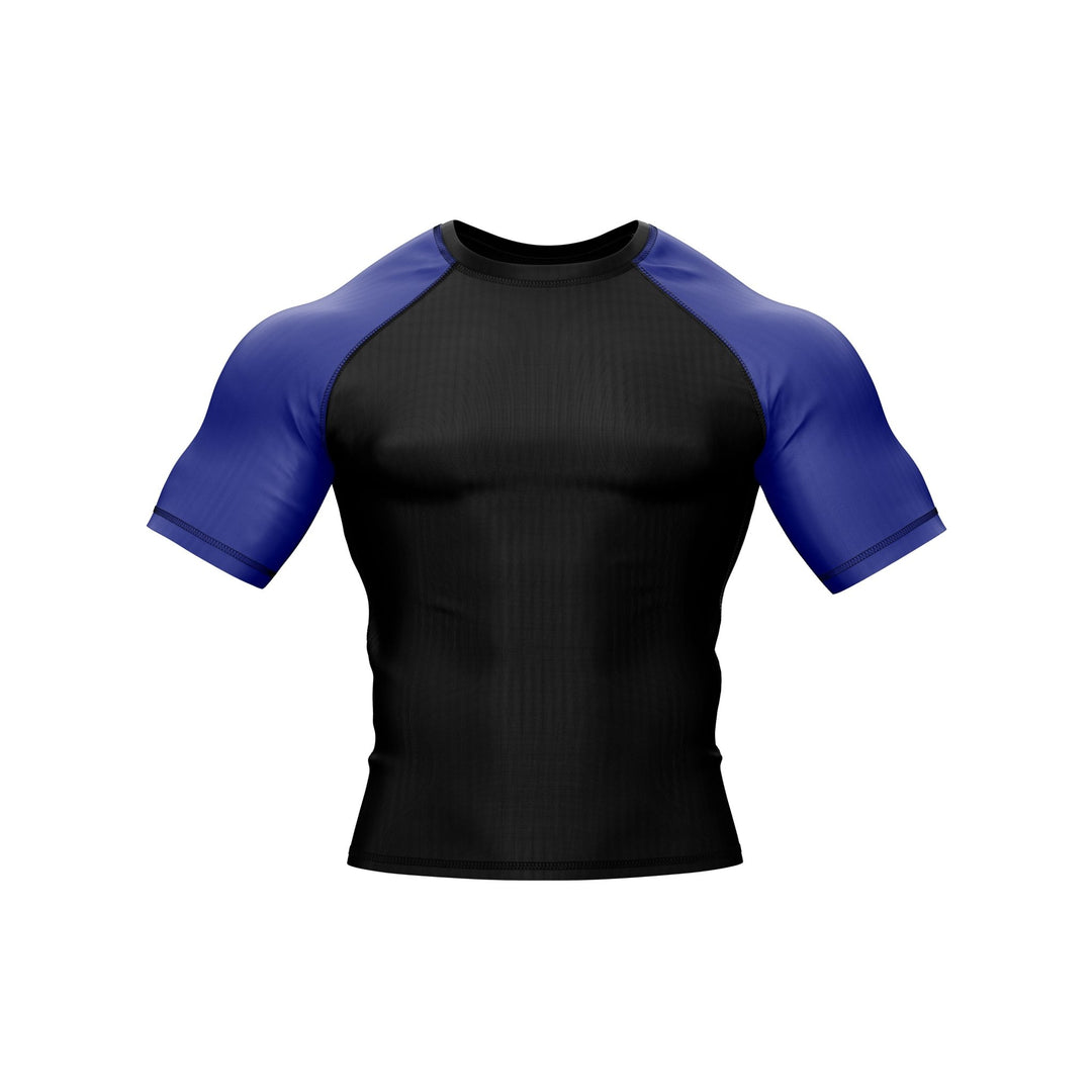 Black with Blue Sleeves Ranked Rashguard - Summo Sports