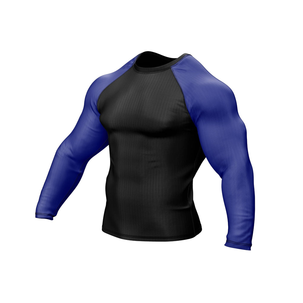 Black with Blue Sleeves Ranked Rashguard - Summo Sports