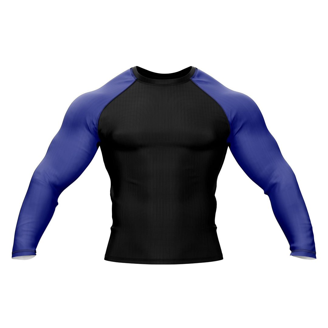 Black with Blue Sleeves Ranked Rashguard - Summo Sports