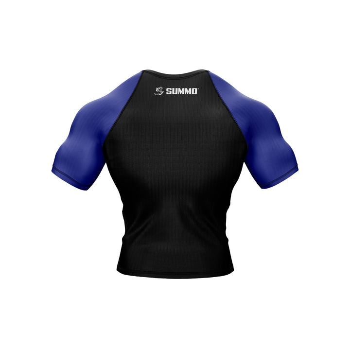 Black with Blue Sleeves Ranked Rashguard - Summo Sports