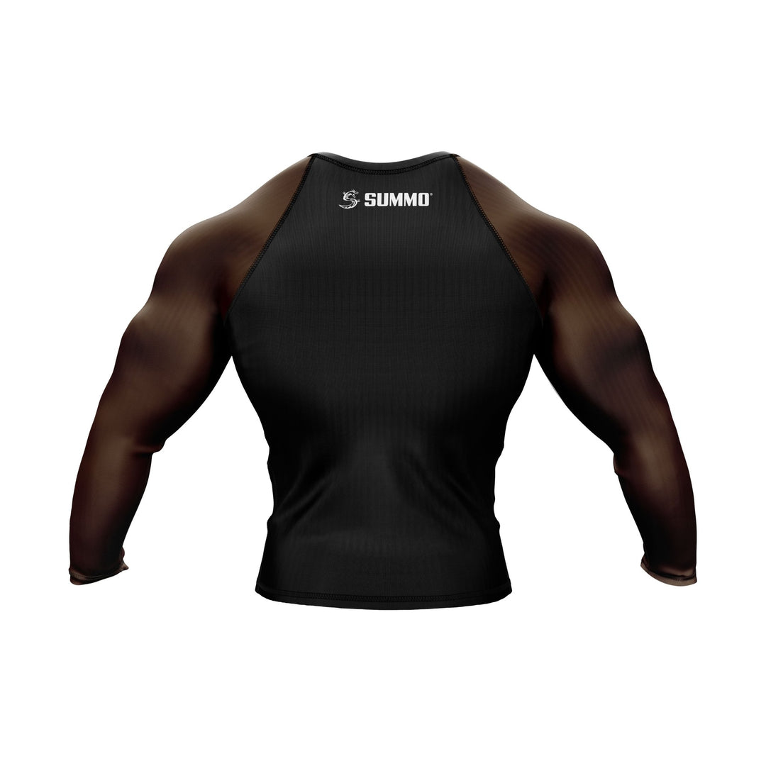 Black with Brown Sleeves Ranked Rashguard - Summo Sports