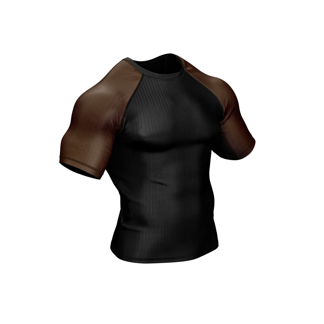 Black with Brown Sleeves Ranked Rashguard - Summo Sports