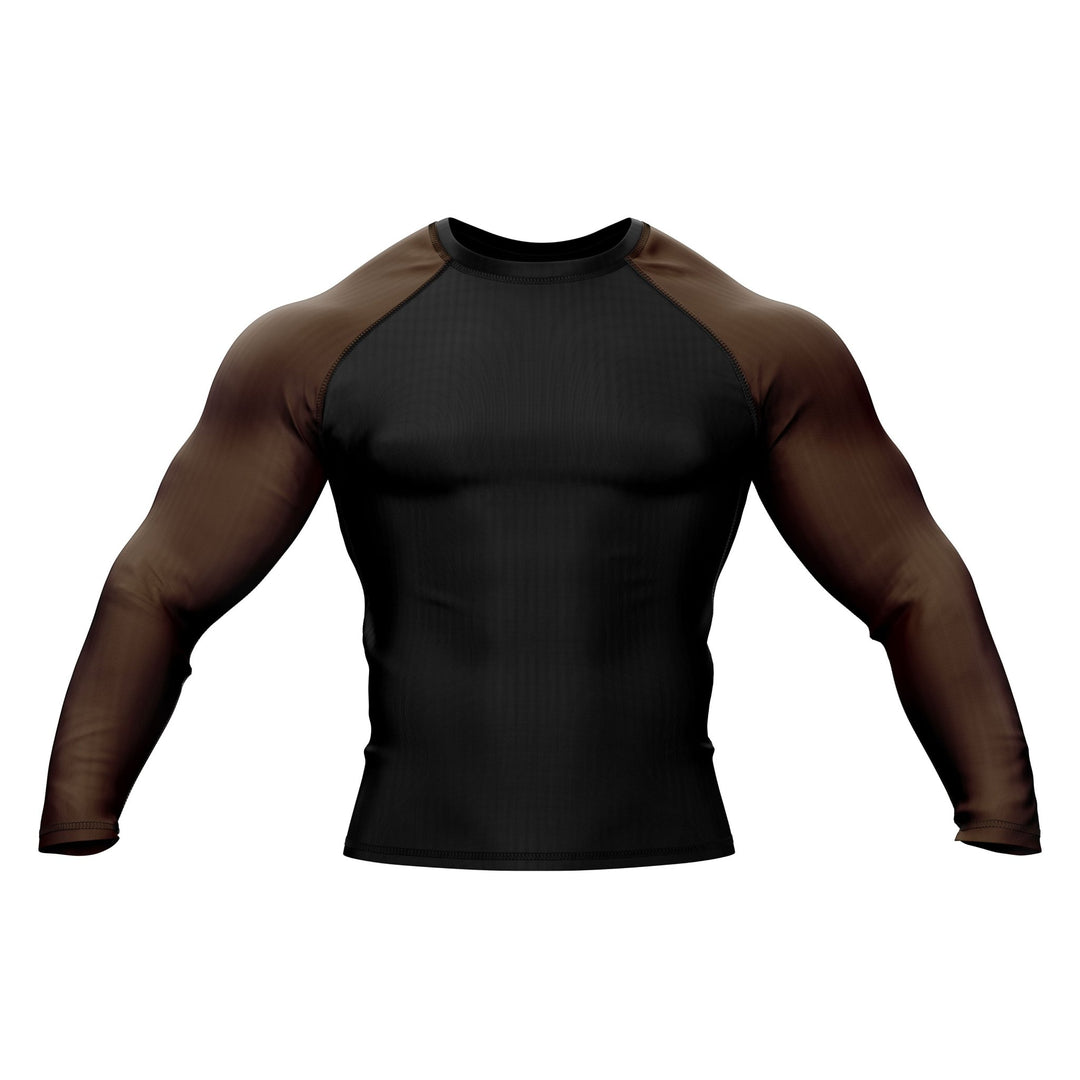 Black with Brown Sleeves Ranked Rashguard - Summo Sports