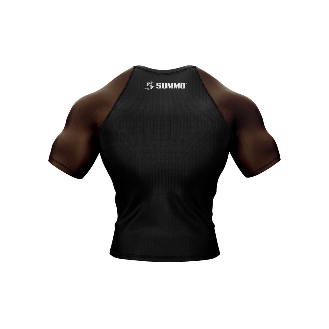 Black with Brown Sleeves Ranked Rashguard - Summo Sports