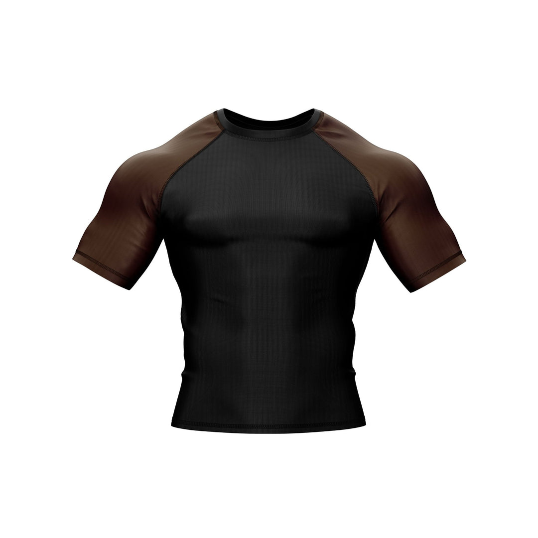 Black with Brown Sleeves Ranked Rashguard - Summo Sports