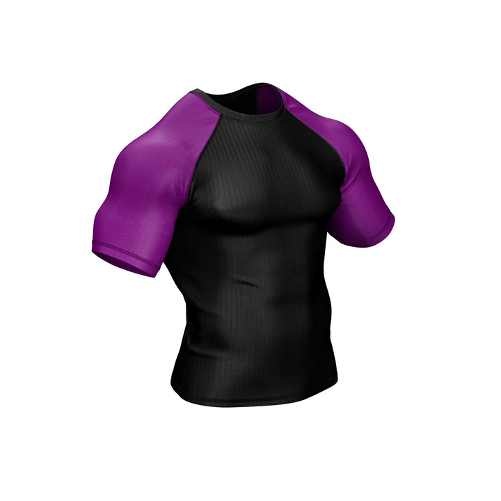 Black with Purple Sleeves Ranked Rashguard - Summo Sports