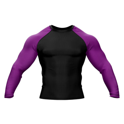 Black with Purple Sleeves Ranked Rashguard - Summo Sports