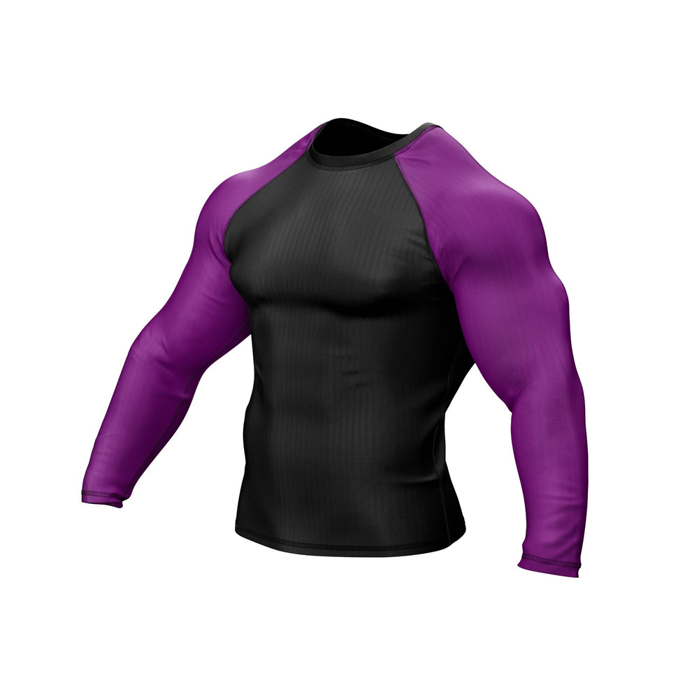 Black with Purple Sleeves Ranked Rashguard - Summo Sports