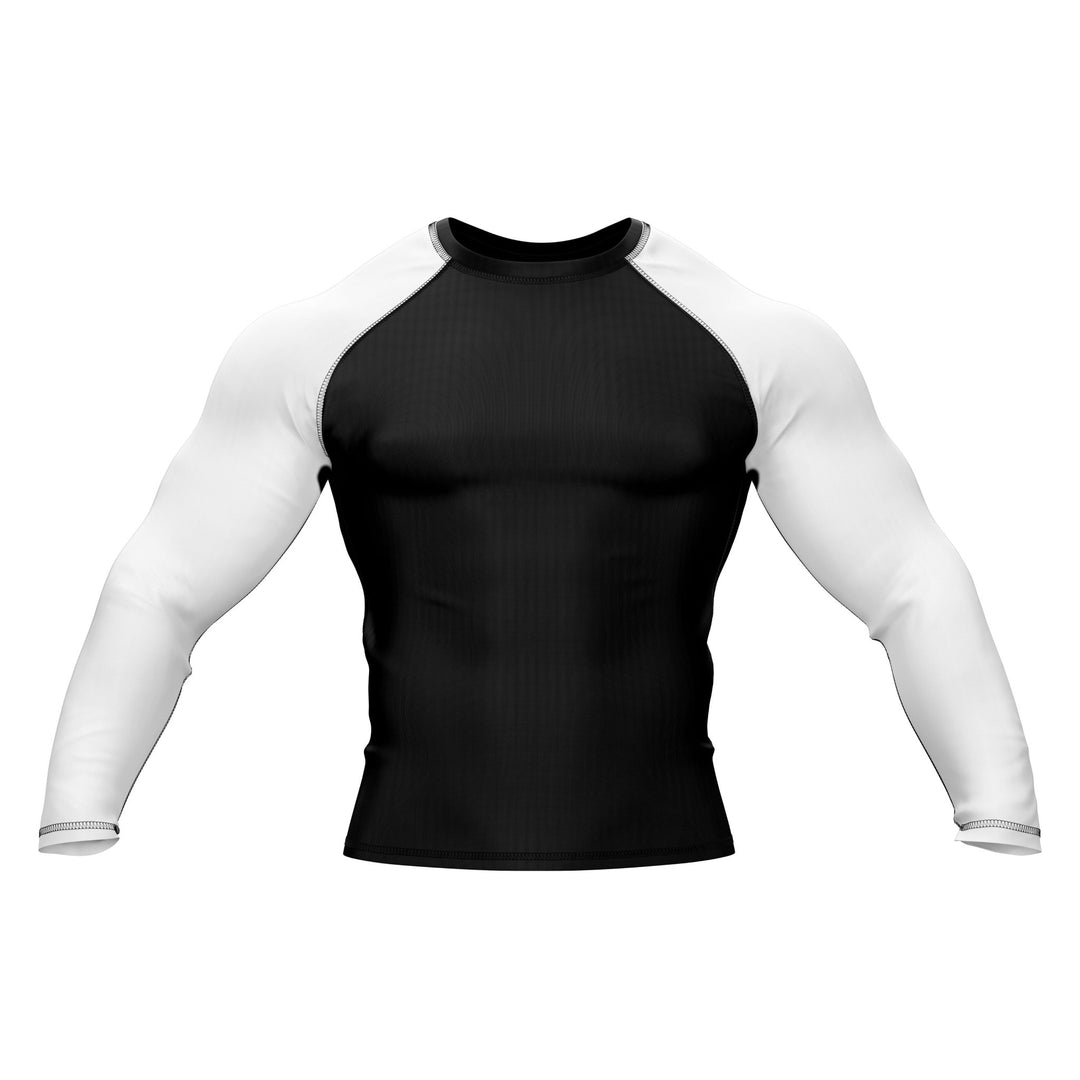 Black with White Sleeves Ranked Rashguard - Summo Sports