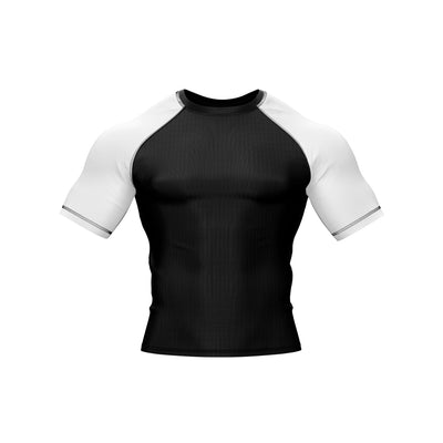 Black with White Sleeves Ranked Rashguard - Summo Sports