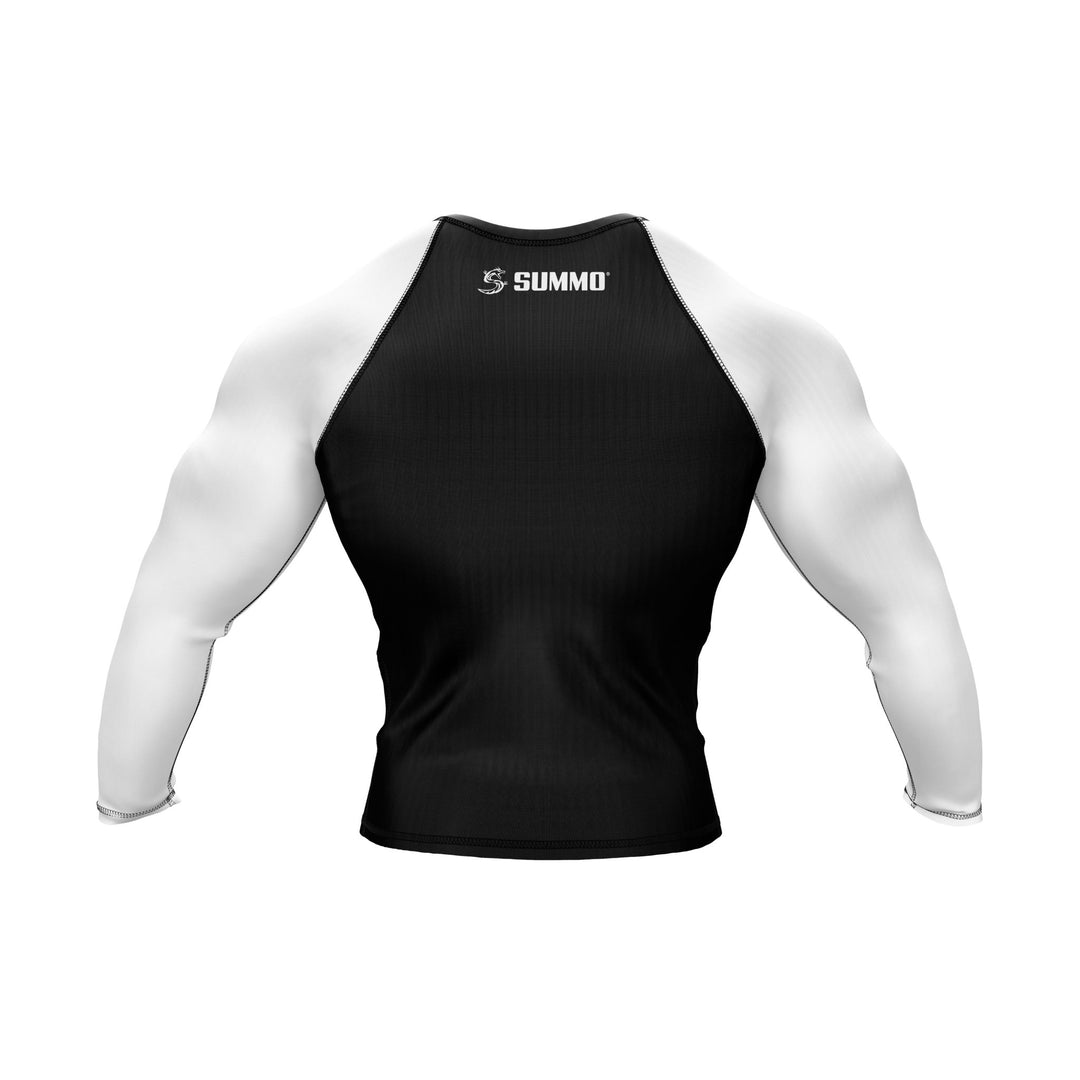 Black with White Sleeves Ranked Rashguard - Summo Sports