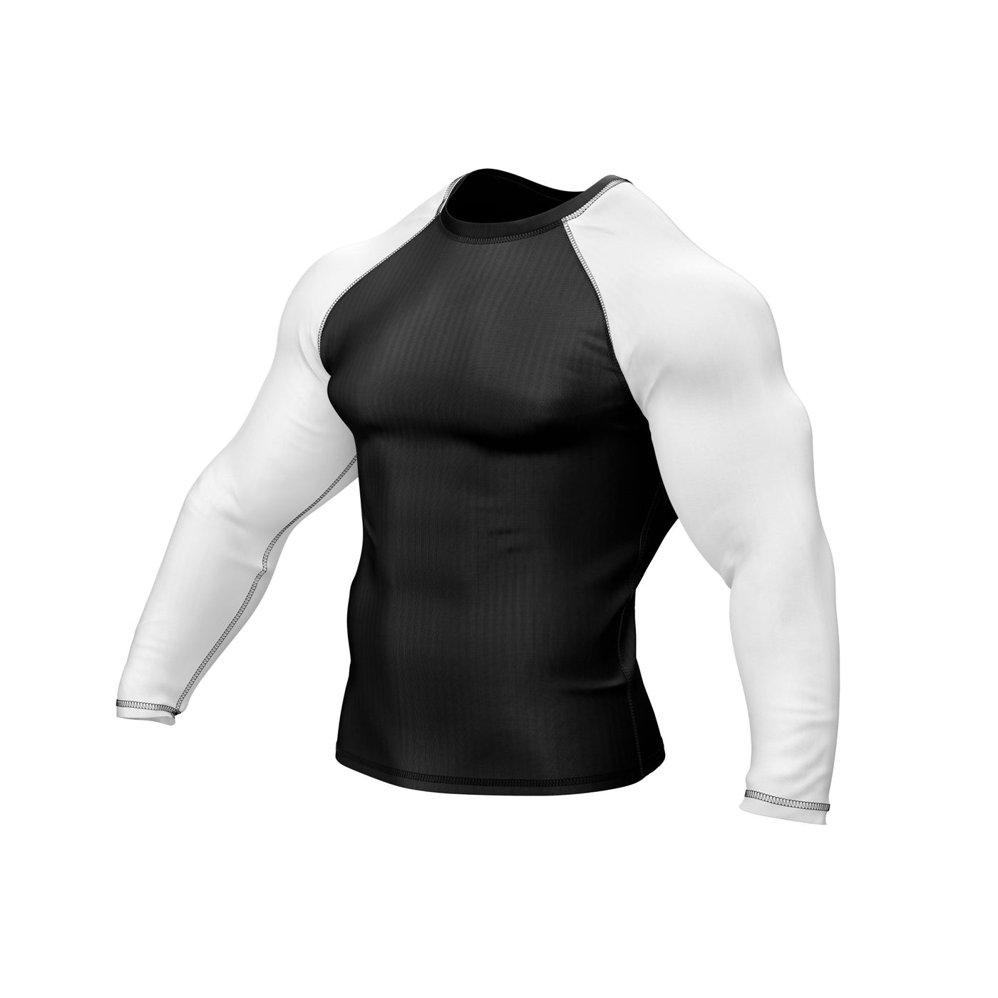 Black with White Sleeves Ranked Rashguard - Summo Sports