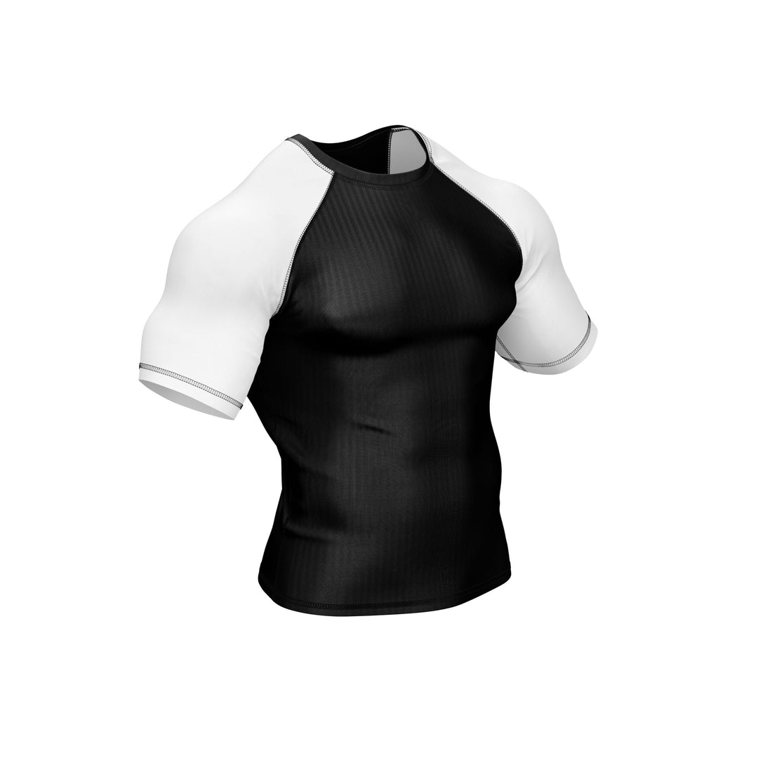 Black with White Sleeves Ranked Rashguard - Summo Sports