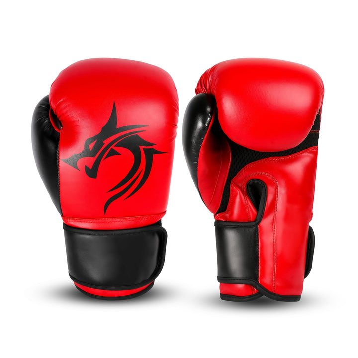 Classic Red Leather Boxing Training Gloves - Summo Sports