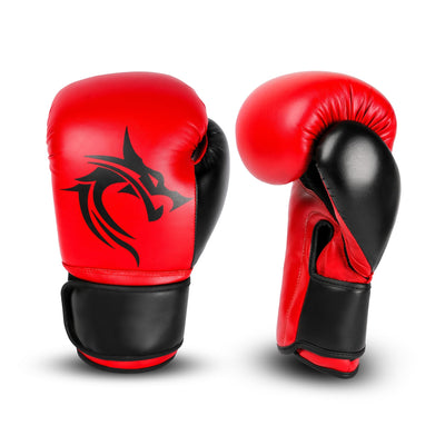 Classic Red Leather Boxing Training Gloves - Summo Sports