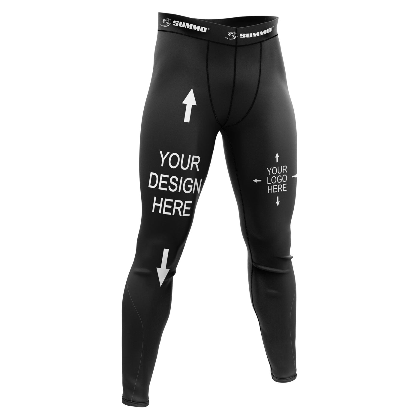 Custom Black Compression Pants - Summo Sports