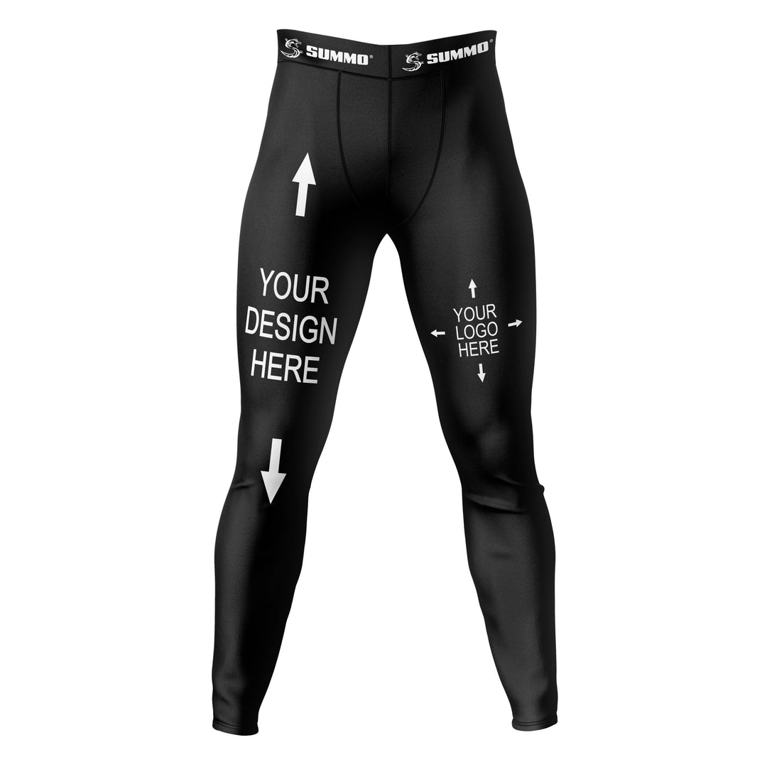 Custom Black Compression Pants - Summo Sports