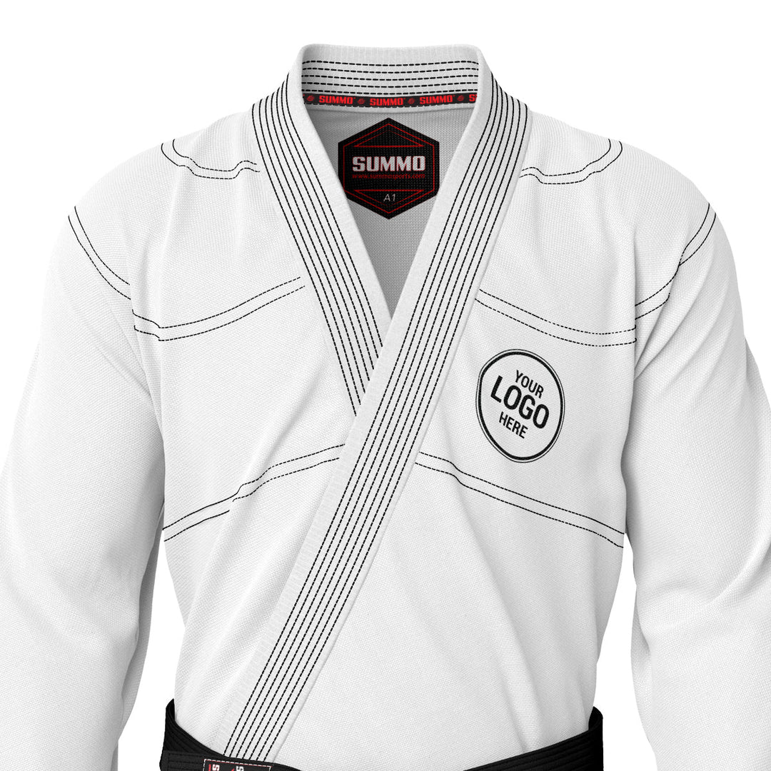 Custom Name/Logo White Brazilian Jiu Jitsu Gi (BJJ GI) - Summo Sports