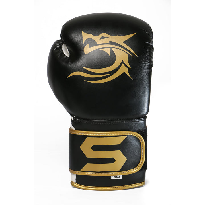 Dragon Gold Leather Boxing Training Gloves - Summo Sports