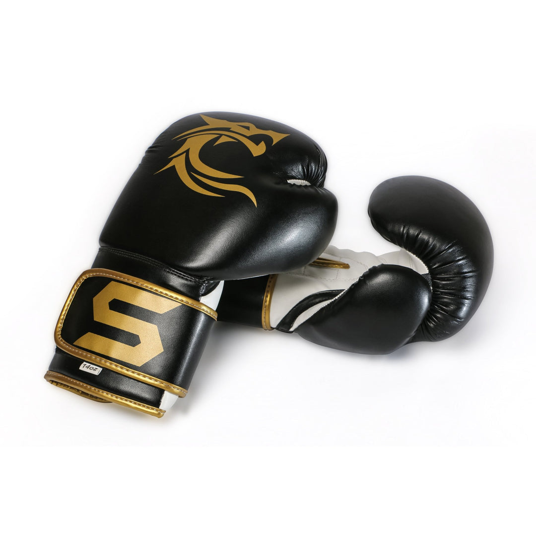 Dragon Gold Leather Boxing Training Gloves - Summo Sports