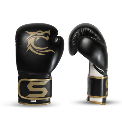 Dragon Gold Leather Boxing Training Gloves - Summo Sports
