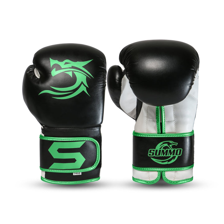 Dragon Green Leather Boxing Training Gloves - Summo Sports